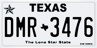 TX license plate DMR3476
