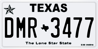 TX license plate DMR3477