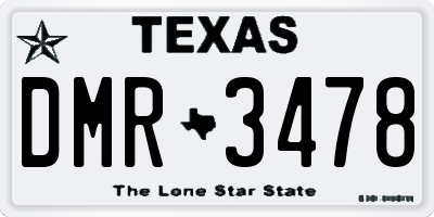 TX license plate DMR3478