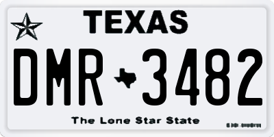 TX license plate DMR3482