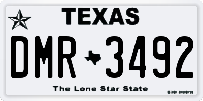 TX license plate DMR3492