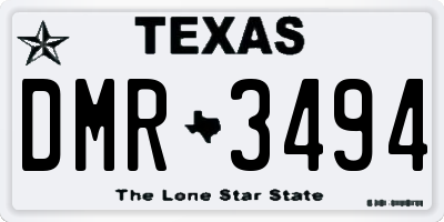 TX license plate DMR3494