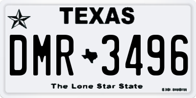 TX license plate DMR3496