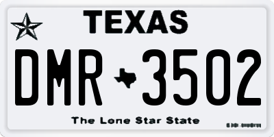 TX license plate DMR3502