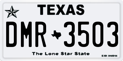 TX license plate DMR3503