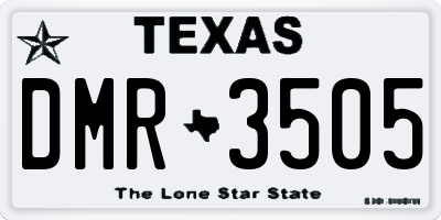 TX license plate DMR3505