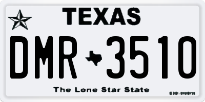 TX license plate DMR3510