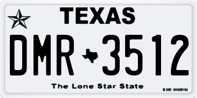 TX license plate DMR3512