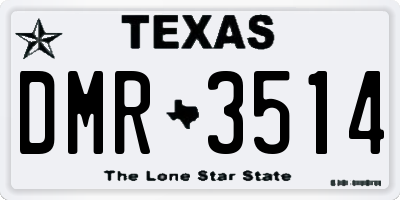 TX license plate DMR3514