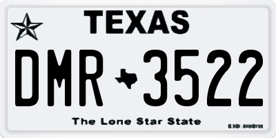 TX license plate DMR3522