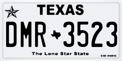 TX license plate DMR3523