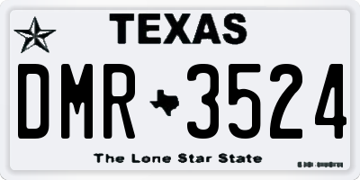 TX license plate DMR3524