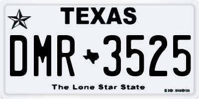 TX license plate DMR3525