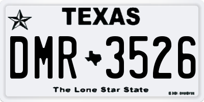 TX license plate DMR3526