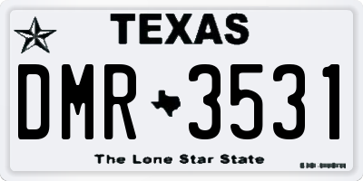 TX license plate DMR3531