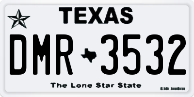 TX license plate DMR3532