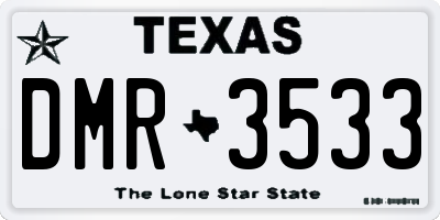 TX license plate DMR3533