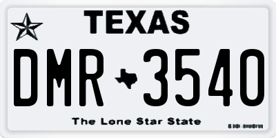 TX license plate DMR3540