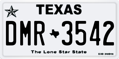 TX license plate DMR3542