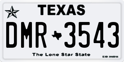 TX license plate DMR3543