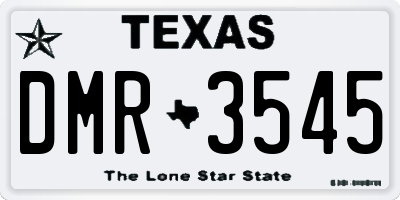 TX license plate DMR3545