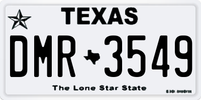 TX license plate DMR3549