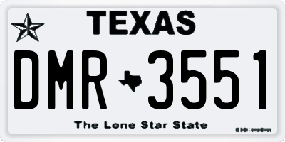 TX license plate DMR3551