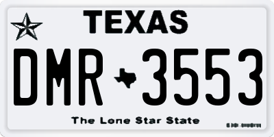 TX license plate DMR3553