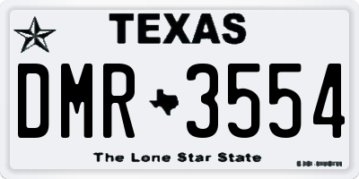 TX license plate DMR3554