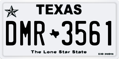 TX license plate DMR3561