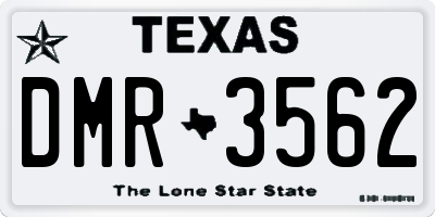 TX license plate DMR3562
