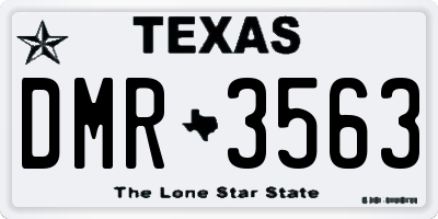 TX license plate DMR3563