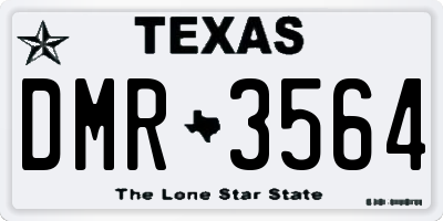 TX license plate DMR3564