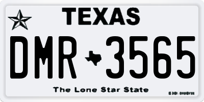 TX license plate DMR3565