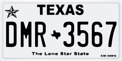 TX license plate DMR3567