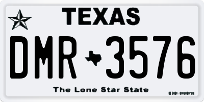 TX license plate DMR3576