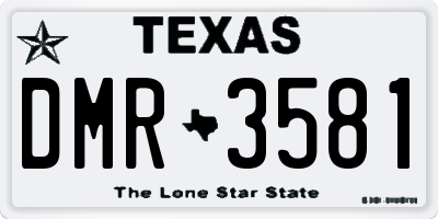 TX license plate DMR3581