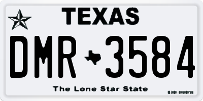 TX license plate DMR3584