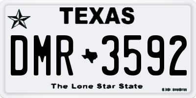 TX license plate DMR3592