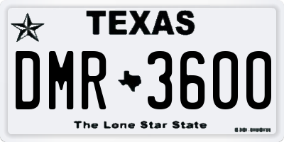 TX license plate DMR3600