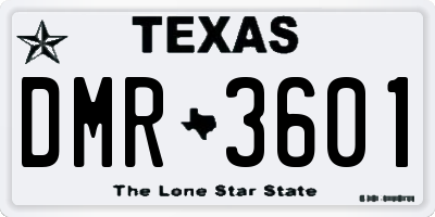 TX license plate DMR3601