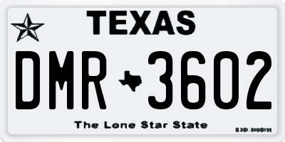 TX license plate DMR3602