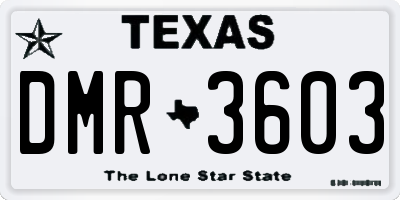 TX license plate DMR3603