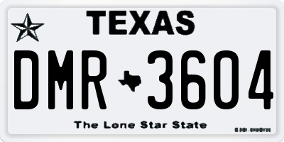 TX license plate DMR3604
