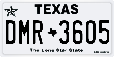 TX license plate DMR3605