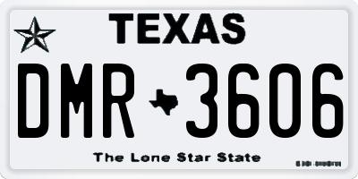 TX license plate DMR3606