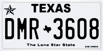 TX license plate DMR3608