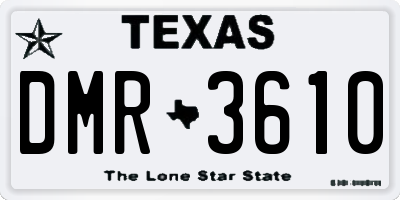 TX license plate DMR3610