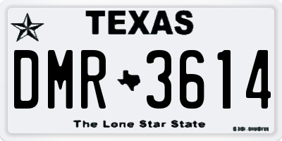 TX license plate DMR3614