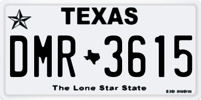 TX license plate DMR3615
